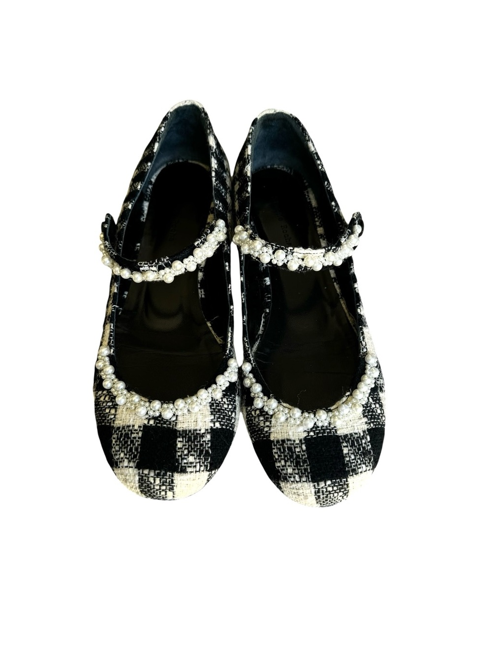 Simone Rocha Mary Jane Tweed Pearl Flats - Picture 4 of 15